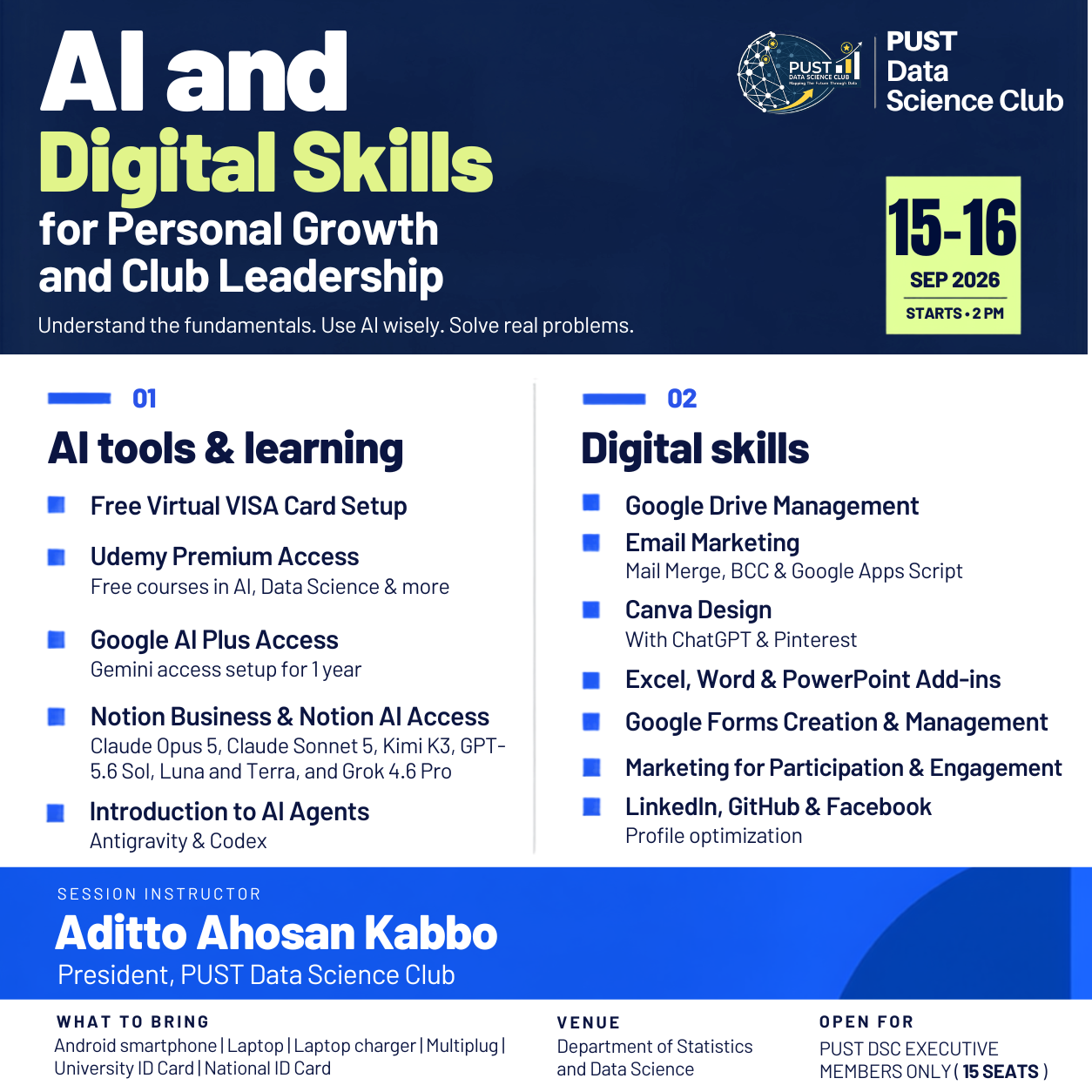 AI and Digital Skills Training Poster